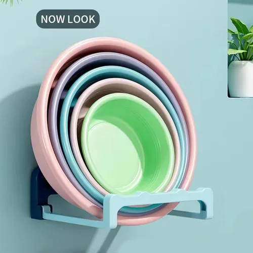 Vista 7 de Organizadores de estantes de baño montados en la pared sin perforar para toallas y artículos de tocador, fácil instalación adhesiva