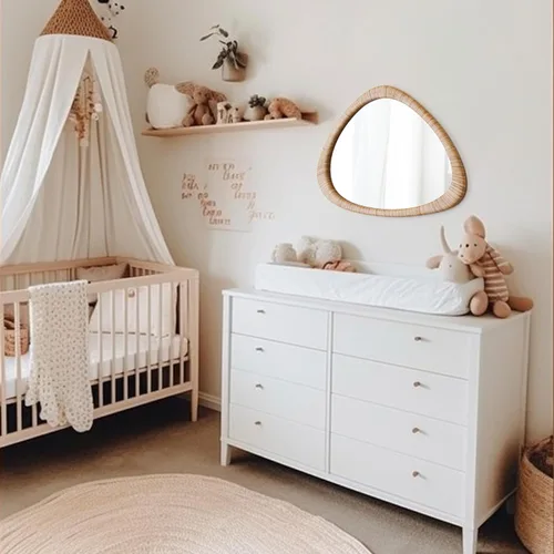 Vista 3 de Barnyard Designs Espejo de baño de ratán, marco de mimbre hecho a mano, estilo rústico, estilo granja, espejo bohemio para decoración de pared
