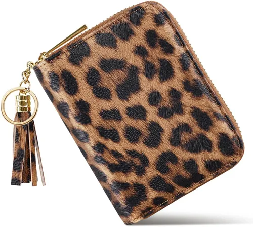Vista 8 de Billetera pequeña para tarjetas de crédito RFID con purpurina linda para mujer