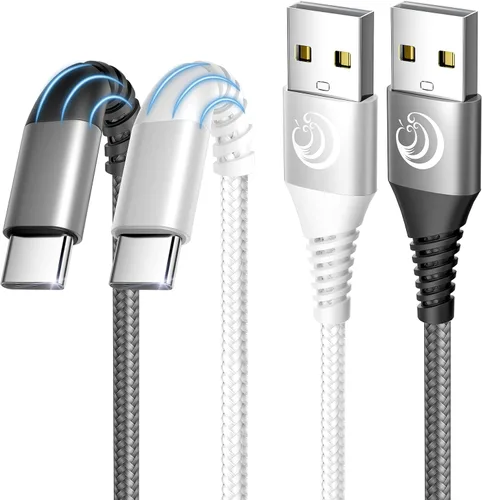Vista 14 de Cable USB C de 3 pies, 3 unidades de carga rápida de nailon trenzado largo tipo C para Samsung Galaxy S24 S23 S22 S21 S10 S9 S8 A02s A03s A11 A12