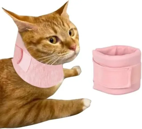 Vista 10 de Funda para cuello de gato, transpirable y ajustable, collar isabelino para recuperación poscirugía, protección antiarañazos y anti-lamido, cono B