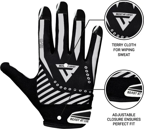 Vista 3 de Guantes de fútbol juvenil, guantes de fútbol transpirables para niños y adultos, guantes de receptor ancho para jóvenes, guantes ideales para un