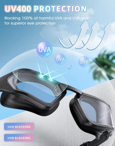 Vista 4 de Greatever Gafas de natación unisex para adultos, antivaho con plasma, protección UV