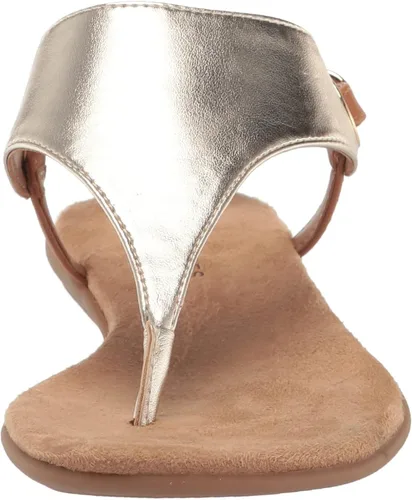 Vista 2 de Aerosoles Sandalia plana casual para mujer, Dorado Metálico