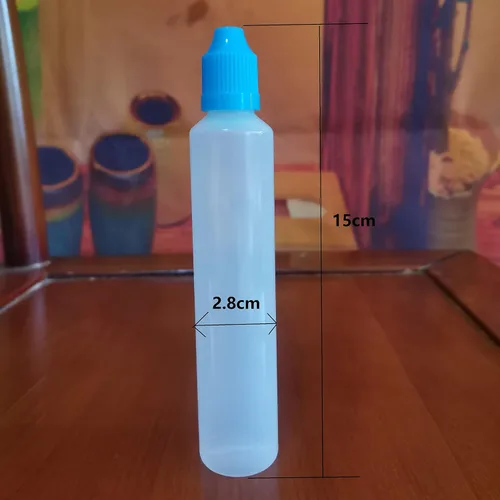 Vista 6 de Botella de plástico de LDPE de 2.0 fl oz con punta larga suave y exprimible para líquidos, tapa a prueba de niños, con mini embudo y etiqueta