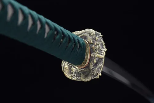 Vista 4 de Espada de Hamon real de 41 pulgadas, hoja Osoraku‑zukuri, katana samurái