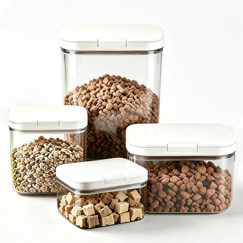 Vista 6 de LivLab Mker Contenedor de almacenamiento de comida para perros, contenedor hermético de 25 libras para alimentos para mascotas con taza medidora