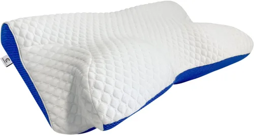 Vista 8 de Almohada de gel refrescante para el dolor de cuello y hombros, almohada cervical de espuma viscoelástica con soporte ortopédico de contorno y funda