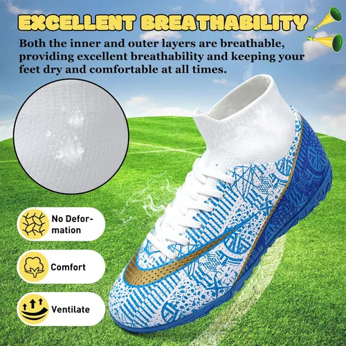 Vista 3 de RDGO Tacos de fútbol con cordones para niños y niñas (niños pequeñosniños grandes)