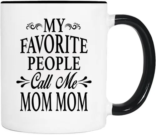Vista 2 de Taza con texto en inglés "My Favorite People Call Me Mom Mom", regalo para mamá y mamá