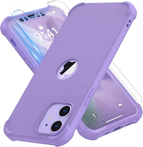 Vista 47 de ORETECH Funda para iPhone 11, con [2 protectores de pantalla de vidrio templado] [prueba de caídas de grado militar de 10 pies]