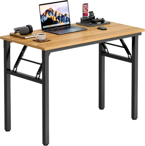 Vista 14 de Need - Escritorio plegable de 31 1/2" sin ensamblaje, mesa pequeña para computadora, escritorio robusto y resistente para espacios pequeños, marco