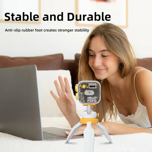 Vista 6 de PHOTOOTLEX - Trípode para cámara con empuñadura, cabezal de bola ajustable de 360°, zapata fría Trípode portátil/mini/compacto/de escritorio