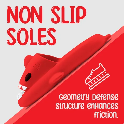 Vista 4 de The Cloudsharks Originals - Sandalias de tiburón de dibujos animados para hombres y mujeres - Sandalias de tiburón antideslizantes - Pantuflas