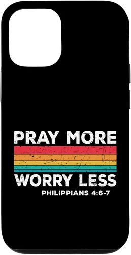 Vista 26 de iPhone 16 Faith Christians God Jesus Pray more worry less Case