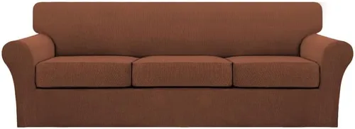 Vista 86 de Turquoize 2 fundas para sillas de sala de estar, funda de sofá con fundas de cojín individuales, funda de muebles para sillas (silla, beige biscotti)