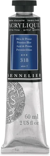 Vista 53 de Sennelier Extra-Fine Artists' Acrílico, 2.0 fl oz, Anthraquinone Blue S5, 2.02 Fl Oz (Paquete de 1)