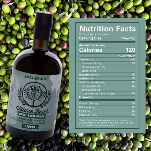 Vista 7 de Village Batch Koroneiki Aceite de oliva virgen extra orgánico, 16.9 onzas (paquete de 1) AOVE prensado en frío y sin filtrar, aceite de oliva griego