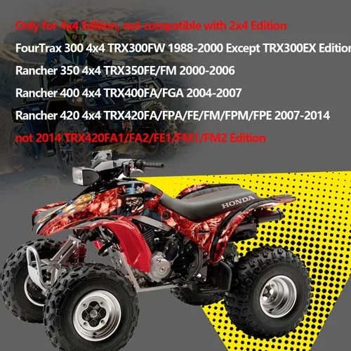 Vista 6 de Sellos de rodamiento de rueda delantera para Honda FourTrax 300 TRX300FW Rancher 350 400 420 TRX 350 400 420 solo para 4x4, 91051-HC5-003