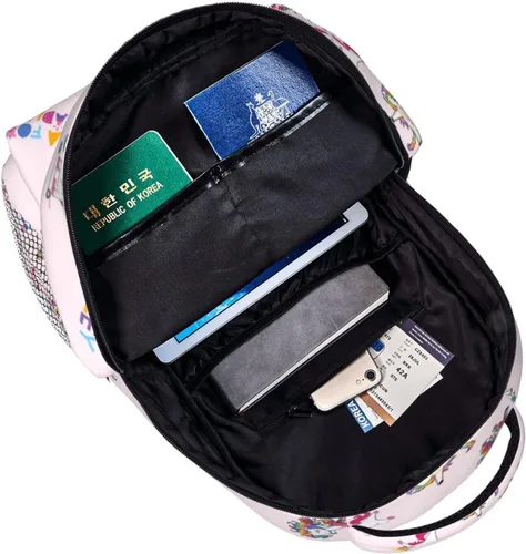 Vista 5 de hgxim Mochila escolar rosa patrón ligero ocio bolsa 3d impresión gran capacidad patrón ocio bolsa viaje, Rosado, Moderno" o "Personalizado