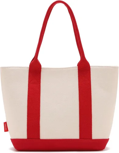 Vista 8 de Bolsa de lona para mujer, bolso de hombro con asa superior, bolso casual para ir de compras