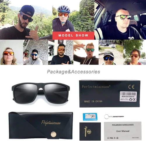 Vista 7 de Perfectmiaoxuan Lentes de sol polarizados para hombresmujeres marco ligero lentes piloto HD gafas de golf, conducción, pesca y viaje