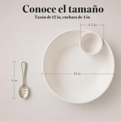 Vista 5 de Mud Pie con cuentas apiladas Chip y Dip Bowl
