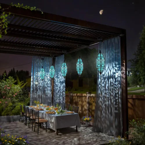 Vista 3 de Twinkya Paquete de 2 luces solares colgantes para jardín, farol solar decorativo para exteriores, impermeables, de metal, marroquí, decoraciones al