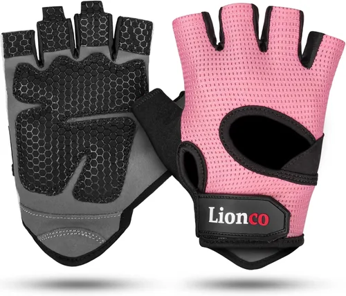 Vista 9 de LIONCO Guantes de entrenamiento para hombres y mujeres, guantes de levantamiento de pesas con gel transpirable acolchados de excelente agarre