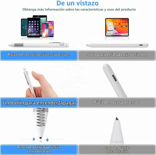 Vista 3 de Minilabo Lápiz óptico para Samsung Galaxy Tab A11/A9/A8/A7 Plus, color blanco