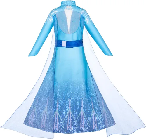 Vista 4 de Coznny - Princess Snow Queen Act 2 Disfraz de princesa con peluca corona varita y guantes