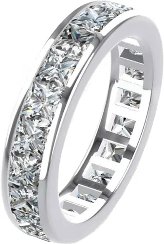 Vista 4 de Anillos de moissanita con certificación GRA, plata esterlina con anillo de compromiso chapado en oro blanco de 18 quilates, anillos de boda