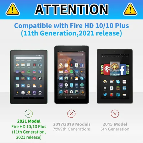 Vista 90 de Funda para tablet Kindle Fire 7 2019/2017 lanzamiento 9ª/7ª generación 7 pulgadas, ligera, protectora de piel sintética, cubierta inteligente