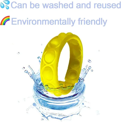 Vista 5 de 110 pulseras para ansiedad con burbujas para presionar, juguetes sensoriales para aliviar el estrés, pulsera de silicona para niños y adultos, TDAH