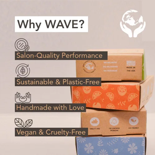 Vista 8 de Wave - Barra de champú de aceite de argán – Barra vegana hidratante y hecha a mano para cabello brillante, champú natural, orgánico y sin OMG