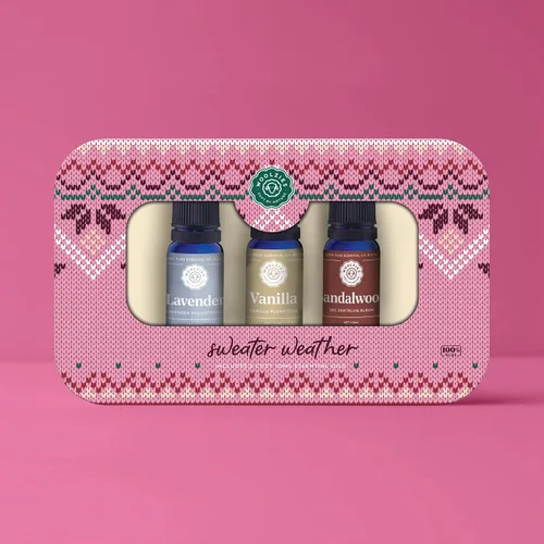 Vista 2 de Woolzies Juego de 3 aceites esenciales 100% puros y naturales para el clima, incluye aceites de lavanda, vainilla y sándalo, ideal para relajarse