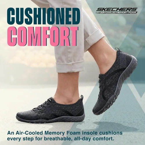 Vista 3 de Skechers Breathe Easy Fortune Knit para mujer negro (Black Knit)