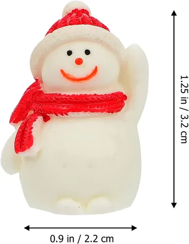 Vista 3 de balacoo 5 piezas de resina de muñeco de nieve de Navidad decoración de acuario elegante pecera paisajismo adorno para decoración de vacaciones