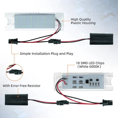 Vista 4 de Luces LED de matrícula para Chevy Camaro 2014-2023, Malibu 2013-2015, Volt 2011-2023
