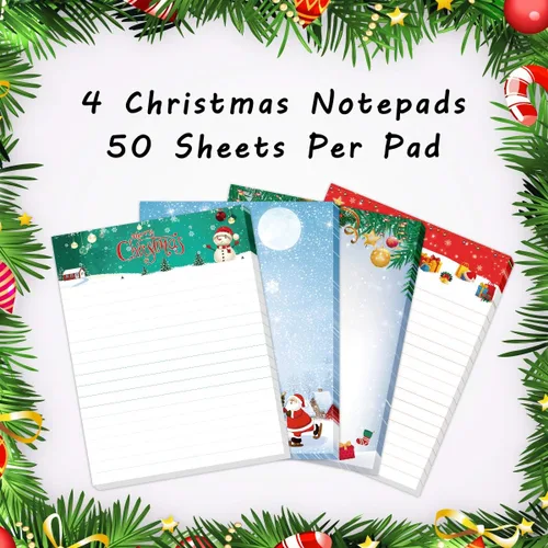 Vista 2 de Fancy Land 4 blocs de notas navideños para Navidad, hogar, escuela y oficina