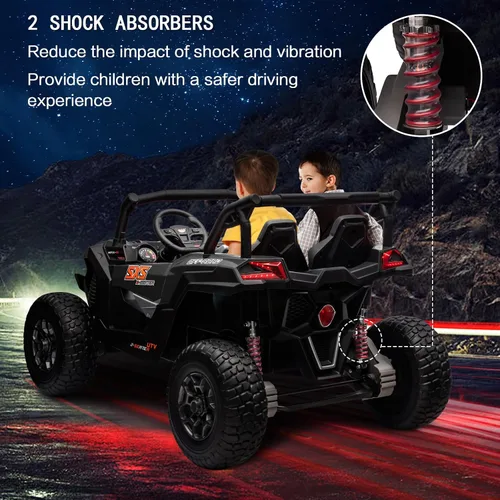 Vista 3 de MOLACHI juguetes de paseo de 24 V para niños grandes, UTV eléctrico para niños de 4 ruedas con ruedas EVA, vehículos de control remoto para niños