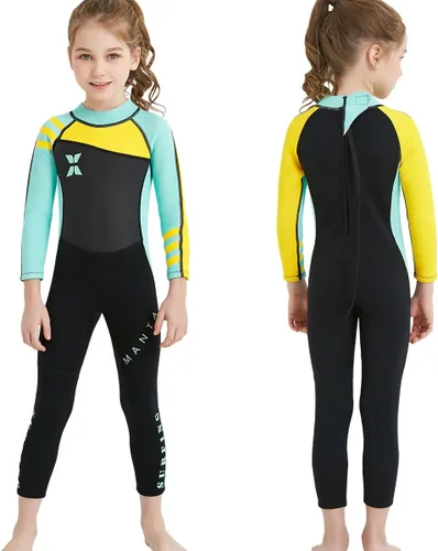 Vista 8 de Traje de neopreno completo para niños de 0.098 pulgadas (0.098 in), protección UV, mantiene el calor, trajes de neopreno de manga larga