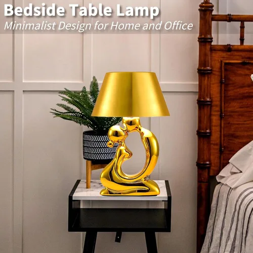 Vista 3 de Lámpara de mesa inalámbrica, lámpara de estatuas de Thinker, lámpara de escritorio estética LED táctil, recargable, funciona con pilas, luz de noche