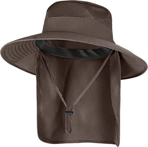 Vista 11 de ZOORON Sombreros de sol para hombres y mujeres con solapa para el cuello Gris oscuro