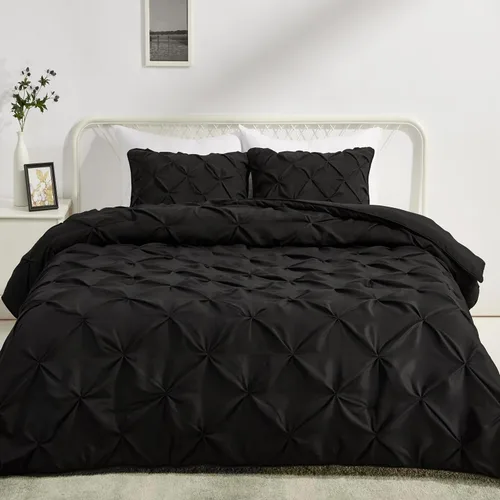 Vista 22 de Amazon Basics - Juego de ropa de cama con edredón de plumón sintético de dos piezas, suave y ligero, para todas las estaciones, con pliegues