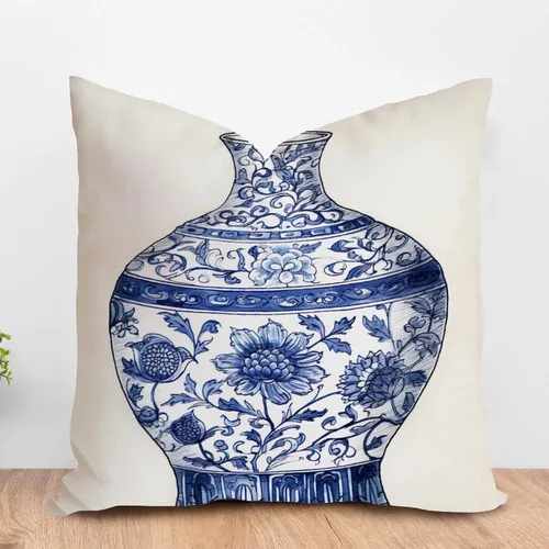 Vista 8 de ArogGeld Chinoiserie - Funda de cojín con diseño de pagoda asiática azul índigo, diseño cuadrado de flores y pagoda asiática, para oficina, silla