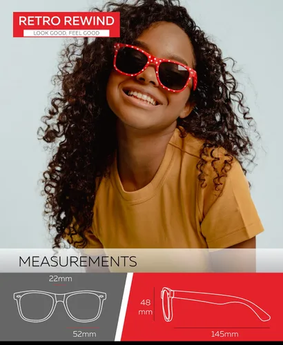 Vista 5 de Retro Rewind Gafas de sol vintage a la moda de lunares para mujer UV400
