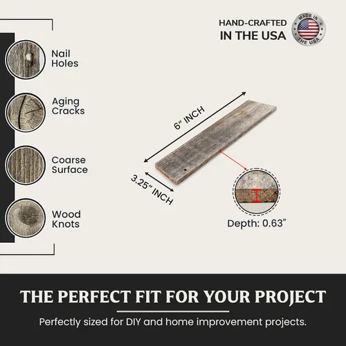 Vista 4 de Paquete de muestras de madera rústica de granero Conjunto de muestras de 6 pulgadas Tabla de madera Paneles de pared Remodelación Hazlo tú