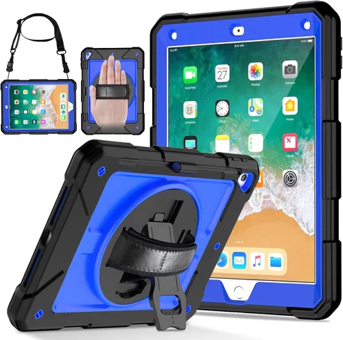 Vista 16 de LTROP Funda Protectora para iPad de 6ª/5ª Generación y iPad Air 2, Funda para iPad de 9.7 Pulgadas con Correa para el Hombro, Soporte