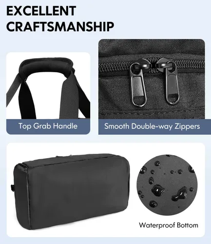 Vista 4 de Bolsas de gimnasio para hombres y mujeres, plegable, bolsa de lona deportiva, bolsa de entrenamiento, bolsas de viaje, Negro -, Bolsa de gimnasio